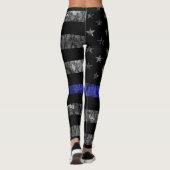 Police Thin Blue Line Flag Leggings (Rückseite)
