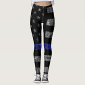 Police Thin Blue Line Flag Leggings (Vorderseite)