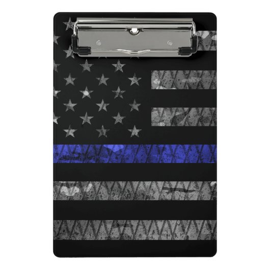 Police Thin Blue Line Flag Mini Klemmbrett (Vorderseite)