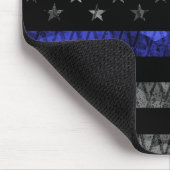 Police Thin Blue Line Flag Mousepad (Ecke)
