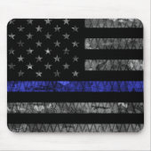 Police Thin Blue Line Flag Mousepad (Vorne)
