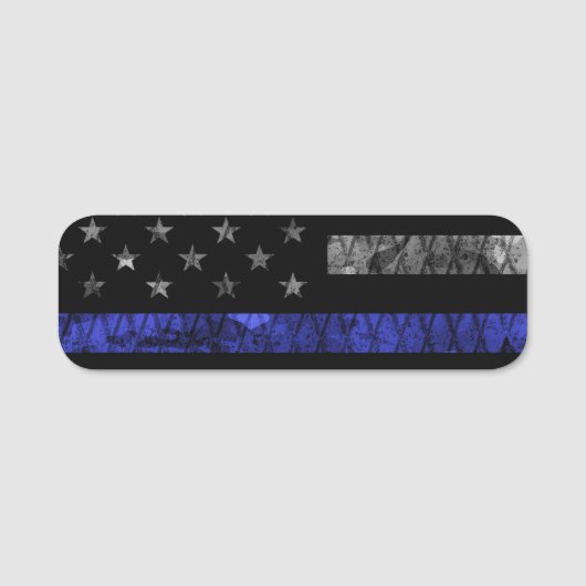 Police Thin Blue Line Flag Namensschild (Vorderseite)