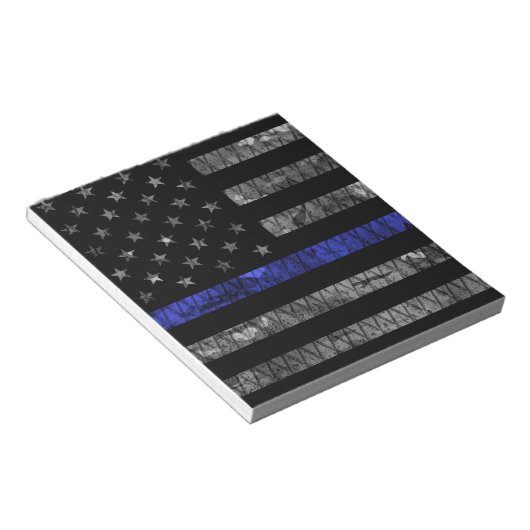 Police Thin Blue Line Flag Notizblock (angewinkelt)