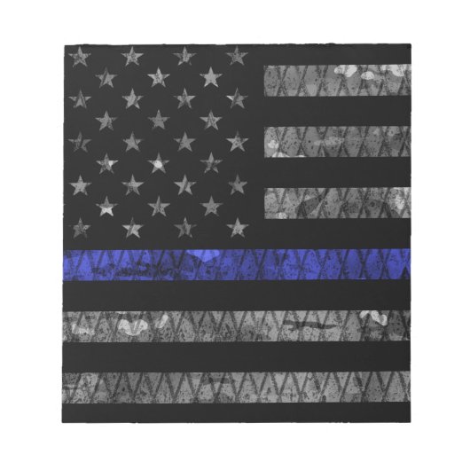 Police Thin Blue Line Flag Notizblock (Vorderseite)