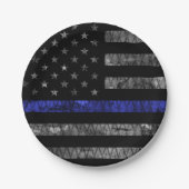 Police Thin Blue Line Flag Pappteller (Vorderseite)