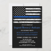 Police Thin Blue Line Flag Personalisierte Bevorra Einladung (Vorderseite)