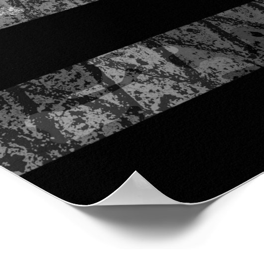 Police Thin Blue Line Flag Poster (Ecke)