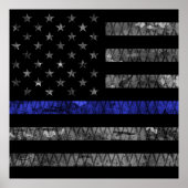 Police Thin Blue Line Flag Poster (Vorne)