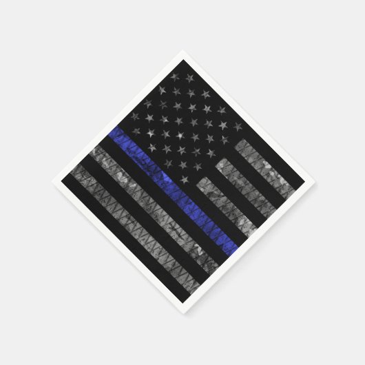 Police Thin Blue Line Flag Serviette (Ecke)