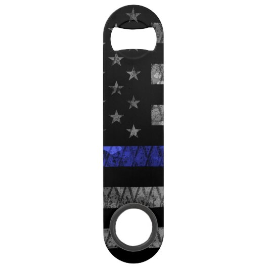 Police Thin Blue Line Flag Speed Flaschenöffner (Rückseite)