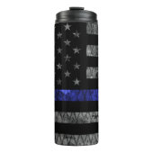 Police Thin Blue Line Flag Thermosbecher (Vorderseite)