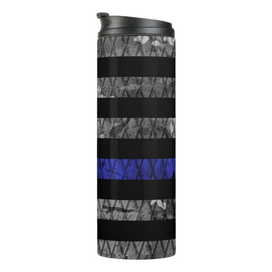Police Thin Blue Line Flag Thermosbecher (Nach rechts gedreht)