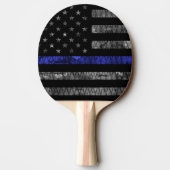 Police Thin Blue Line Flag Tischtennis Schläger (Rückseite)