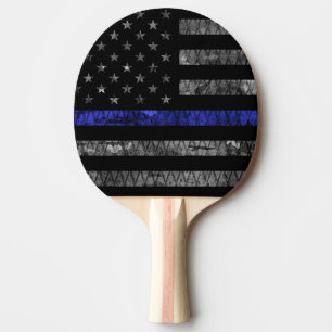 Police Thin Blue Line Flag Tischtennis Schläger