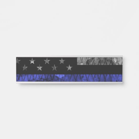 Police Thin Blue Line Flag Türschild (Vorderseite )