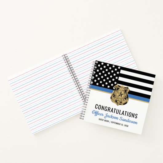 Police Thin Blue Line Flaggen-Gästebuch Notizblock (Innenseite)