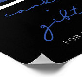 Police Thin Blue Line Flaggen Kartenrücktrittskart Poster (Ecke)