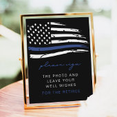 Police Thin Blue Line Flaggen Retiree Guestbook Poster