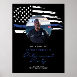 Police Thin Blue Line Flaggenregistrierung Willkom Poster