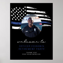 Police Thin Blue Line Flaggenregistrierung Willkom Poster