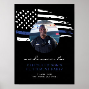 Police Thin Blue Line Flaggenregistrierung Willkom Poster