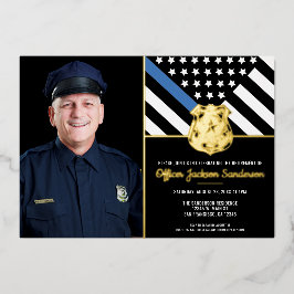 Police Thin Blue Line Foto Rentirement Folieneinladung