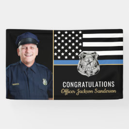 Police Thin Blue Line Foto Retirement Party Banner