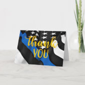Police Thin Blue Line Gold Script Vollstreckung Dankeskarte (Vorderseite)