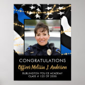 Police Thin Blue Line Graduierungspartei Poster (Vorne)