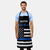 Police Thin Blue Line Grill Master GRILLEN Schürze (Getragen)