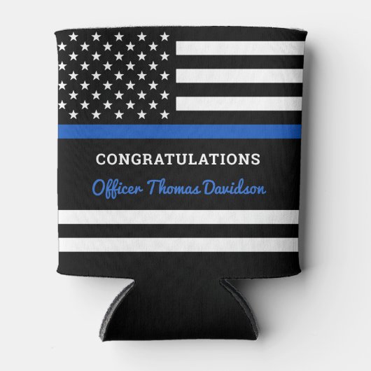 Police Thin Blue Line Herzlichen Glückwunsch Absch Dosenkühler (Vorderseite)