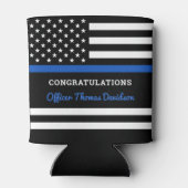 Police Thin Blue Line Herzlichen Glückwunsch Absch Dosenkühler (Rückseite)