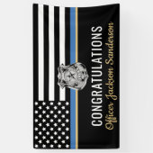 Police Thin Blue Line Herzlichen Glückwunsch Ruhes Banner (Vertikal)