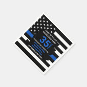 Police Thin Blue Line Jahre der Diensterteilung Serviette (Ecke)