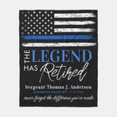 Police Thin Blue Line Legend Ruhestand Fleecedecke (Vorderseite)