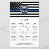 Police Thin Blue Line Logo 2022 Kalenderkarte (Vorderseite)
