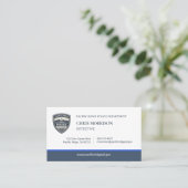 Police Thin Blue Line Logo Business Card Visitenkarte (Stehend Vorderseite)