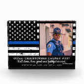 Police Thin Blue Line Memorial zur Strafverfolgung Fotoblock (Vorderseite)