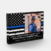 Police Thin Blue Line Memorial zur Strafverfolgung Fotoblock (Links)
