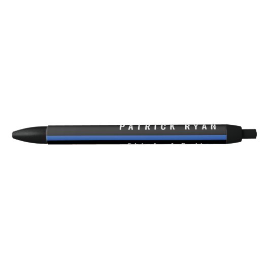 Police Thin Blue Line Mit Monogramm Name Kugelschreiber (Vorderseite)