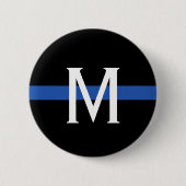 Police Thin Blue Line Monogram Button (Vorderseite)
