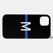 Police Thin Blue Line Monogram Case-Mate iPhone Hülle (Rückseite (Horizontal))