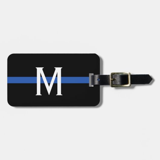 Police Thin Blue Line Monogram Gepäckanhänger (Vorderseite horizontal)