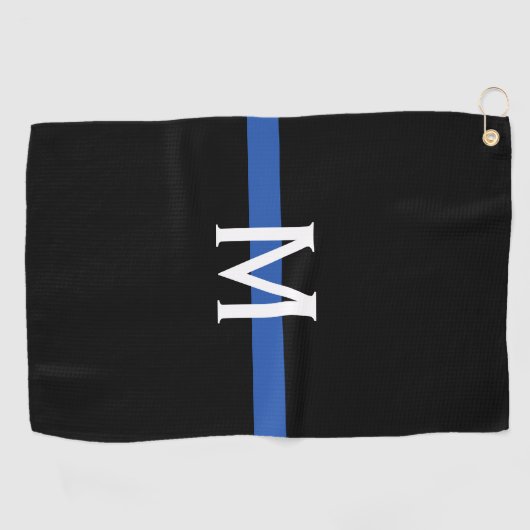 Police Thin Blue Line Monogram Golfhandtuch (Horizontal)