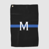 Police Thin Blue Line Monogram Golfhandtuch (Vorderseite)