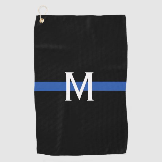 Police Thin Blue Line Monogram Golfhandtuch (Vorderseite)