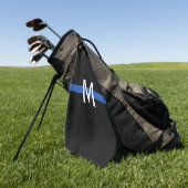 Police Thin Blue Line Monogram Golfhandtuch (Gras)