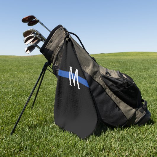 Police Thin Blue Line Monogram Golfhandtuch (Gras)
