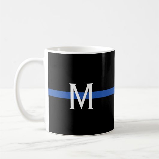 Police Thin Blue Line Monogram Kaffeetasse (Links)