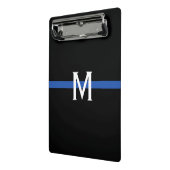 Police Thin Blue Line Monogram Mini Klemmbrett (Gewinkelt2)